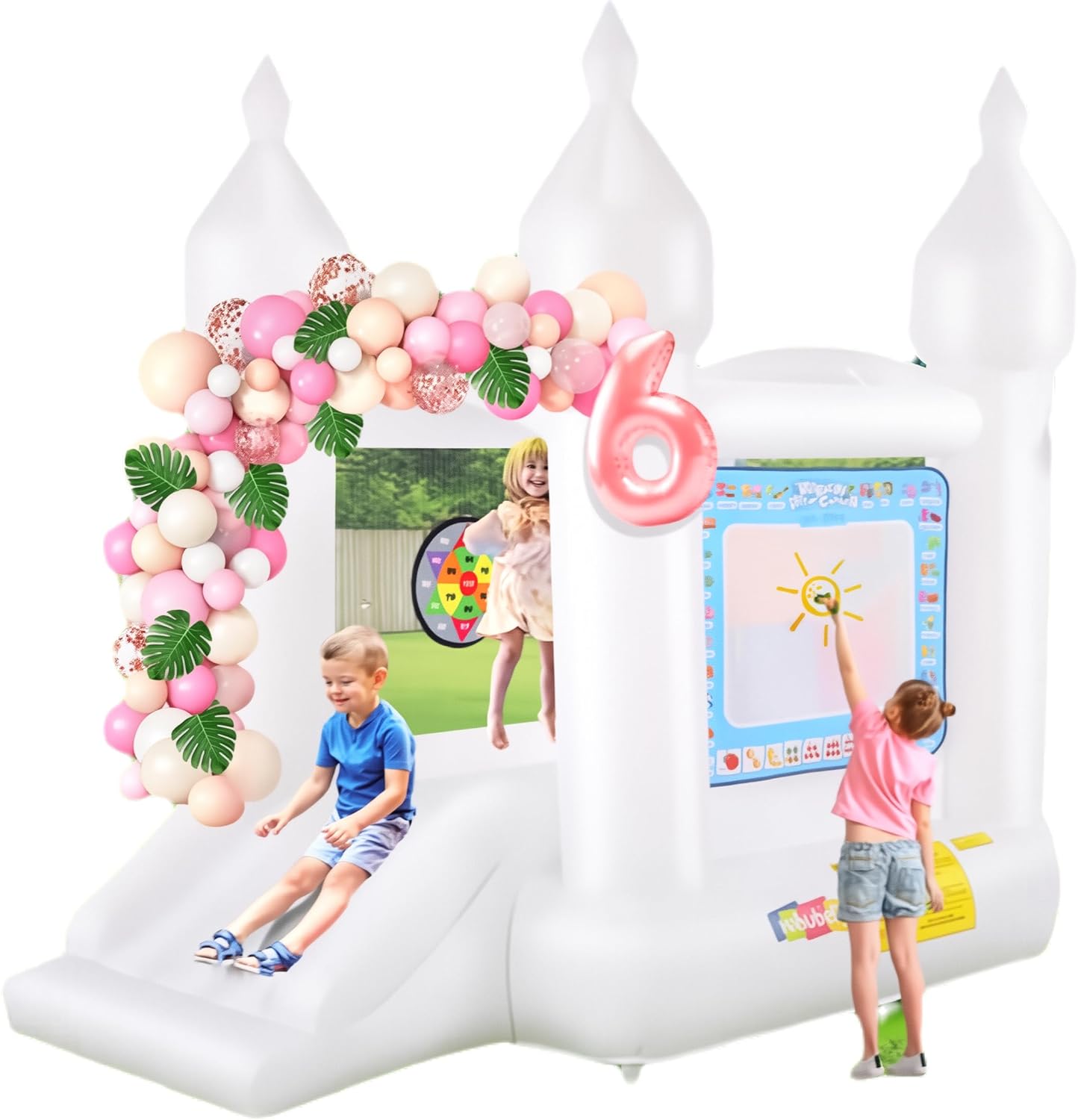 Party Games Using Balloons - Inflatable Bounce House with Slide for