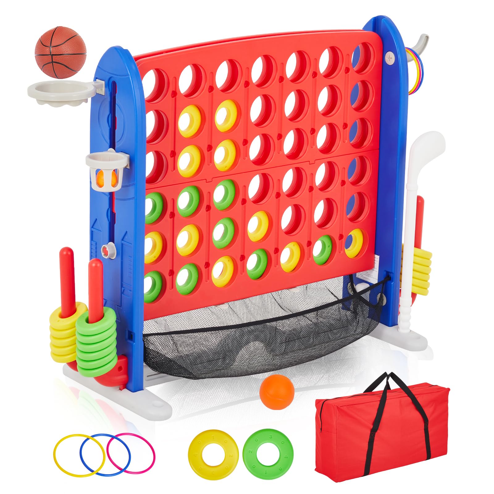 Giant Connect Four - Adjustable Height Giant 4-to-Score Game, 4-in-1