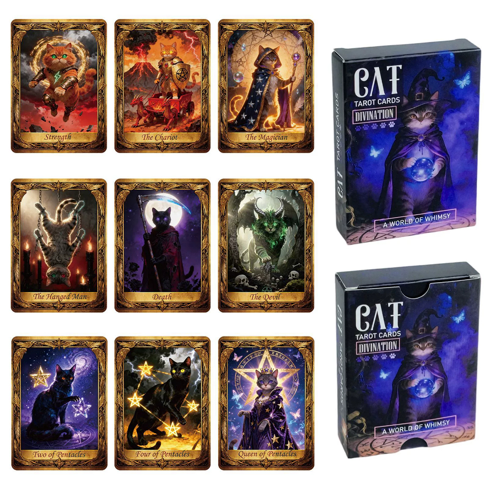 Party Family Games - 50PCS/Set Cute Cat Tarot Cards Series