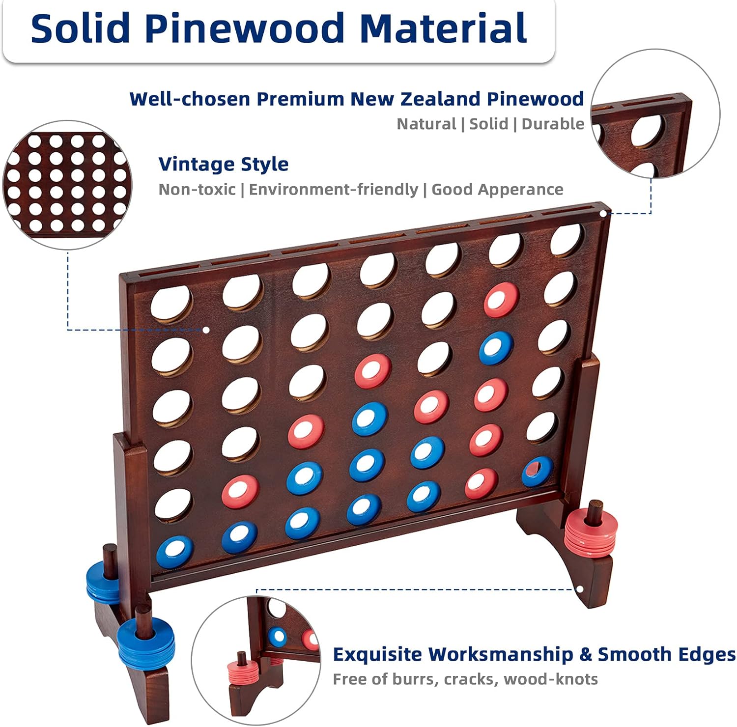 Giant Wooden 4 in A Row Game - - Giant Connect Four recensione e prezzo