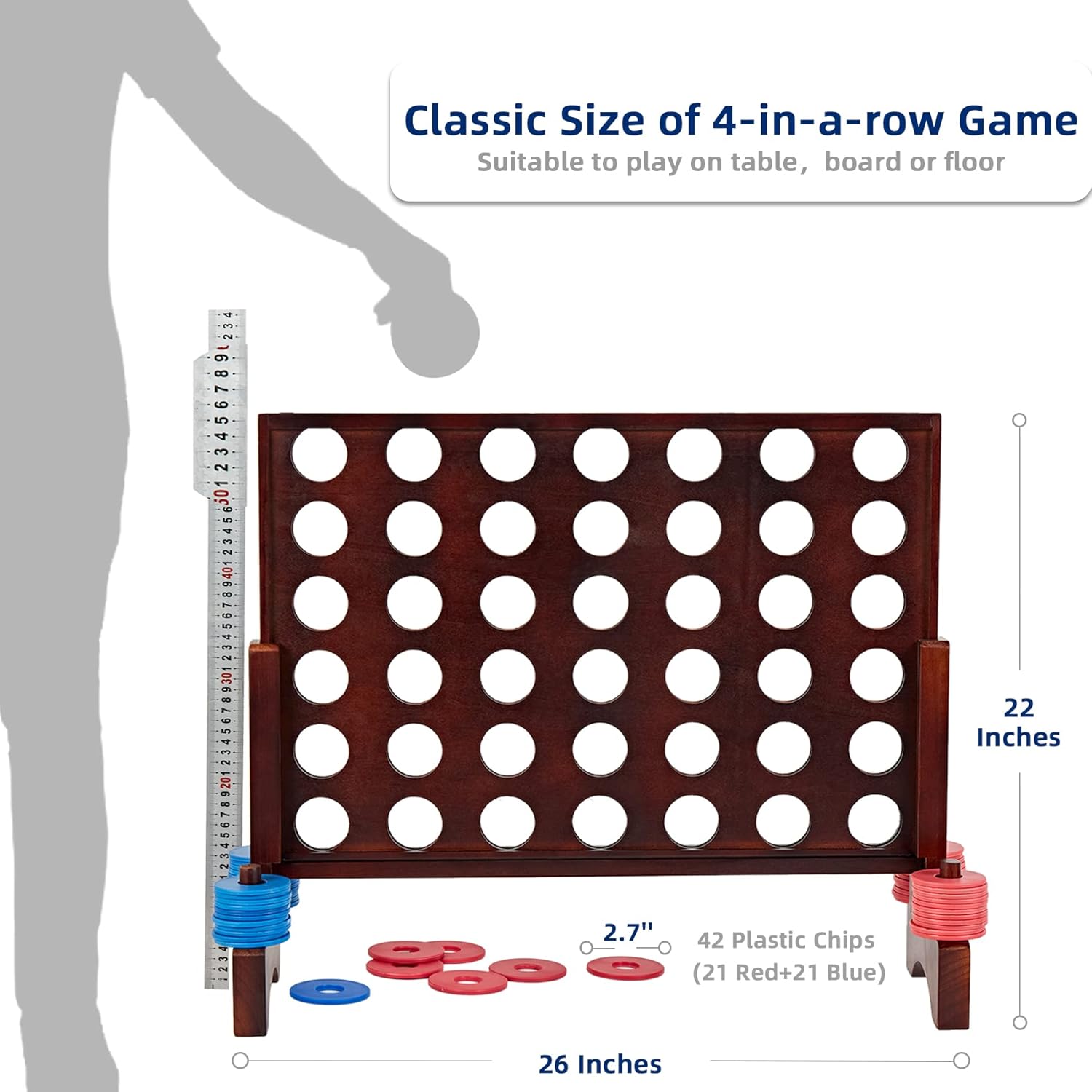 Giant Wooden 4 in A Row Game - - Giant Connect Four recensione e prezzo