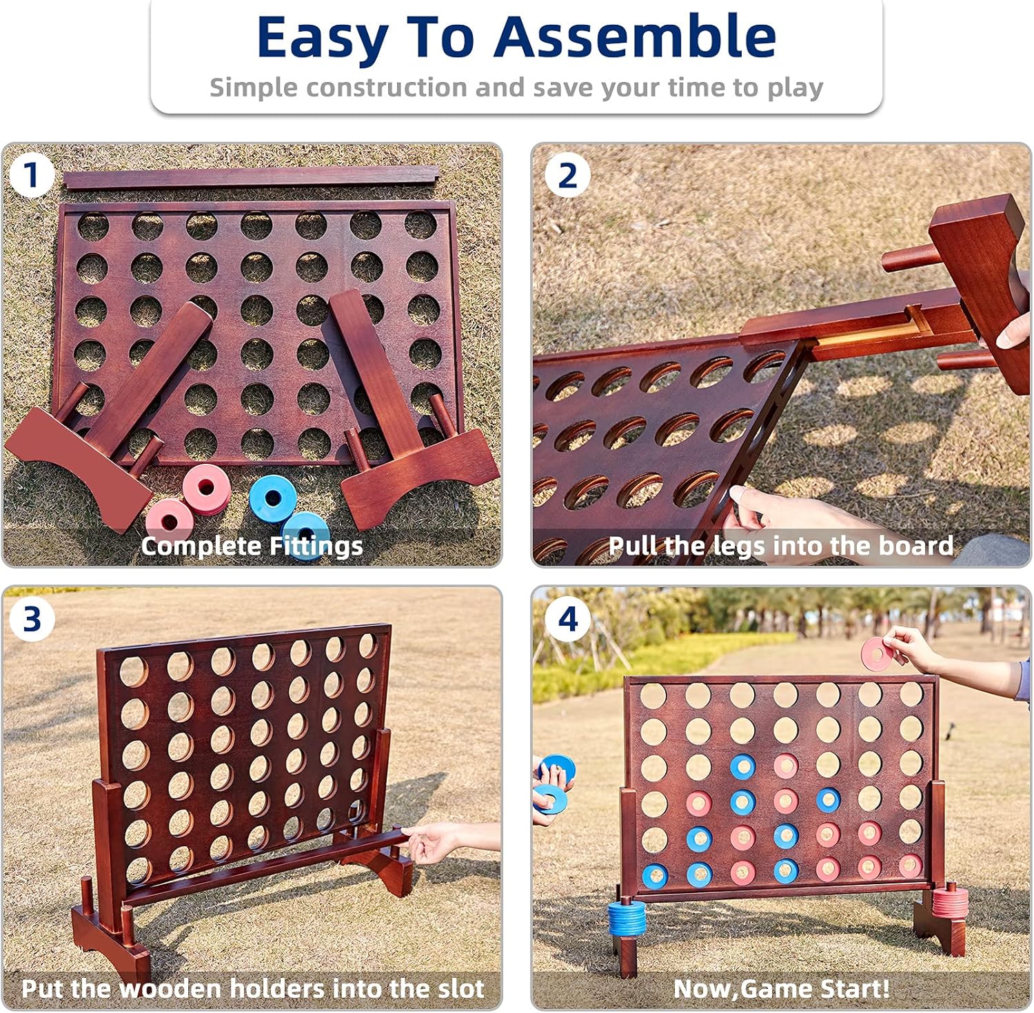 Giant Wooden 4 in A Row Game - - Giant Connect Four recensione e prezzo