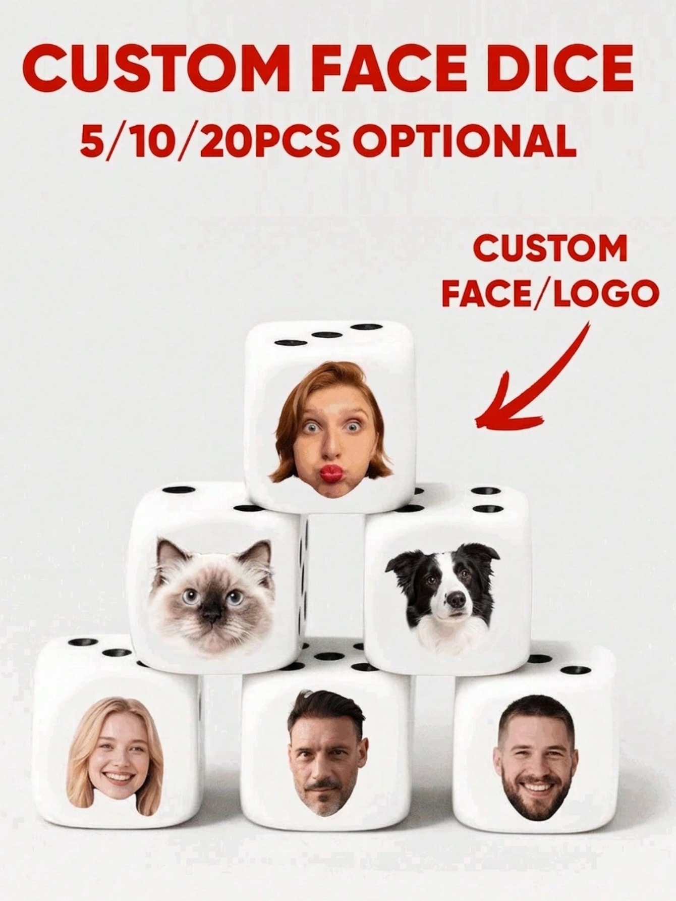 Custom Face Dice Personalized  - Party Family Games recensione e prezzo