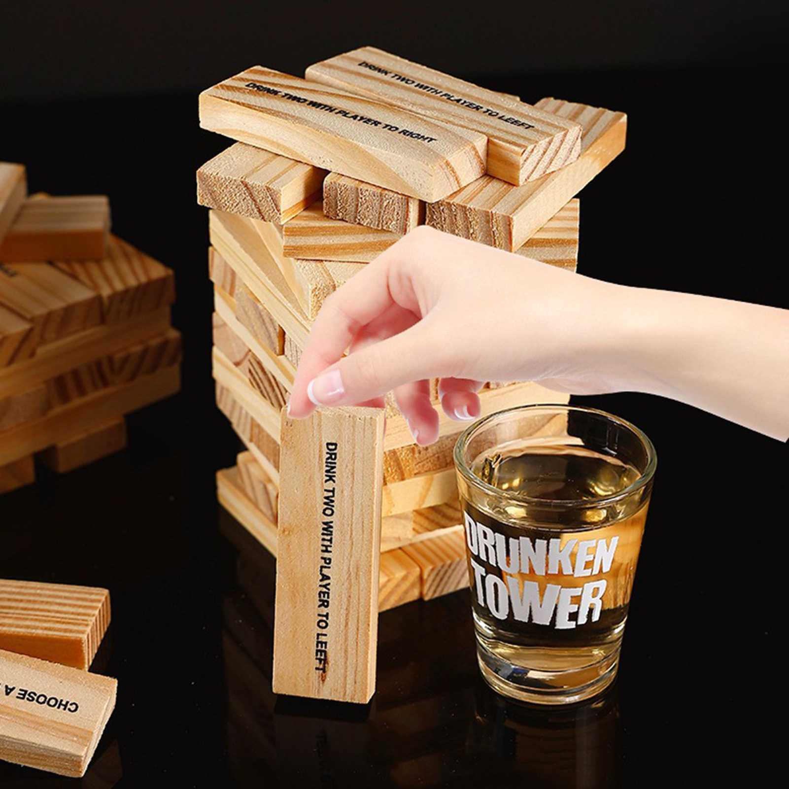 Wooden Stacking Drinking Game  - Party Games Adults Drinking recensione e prezzo
