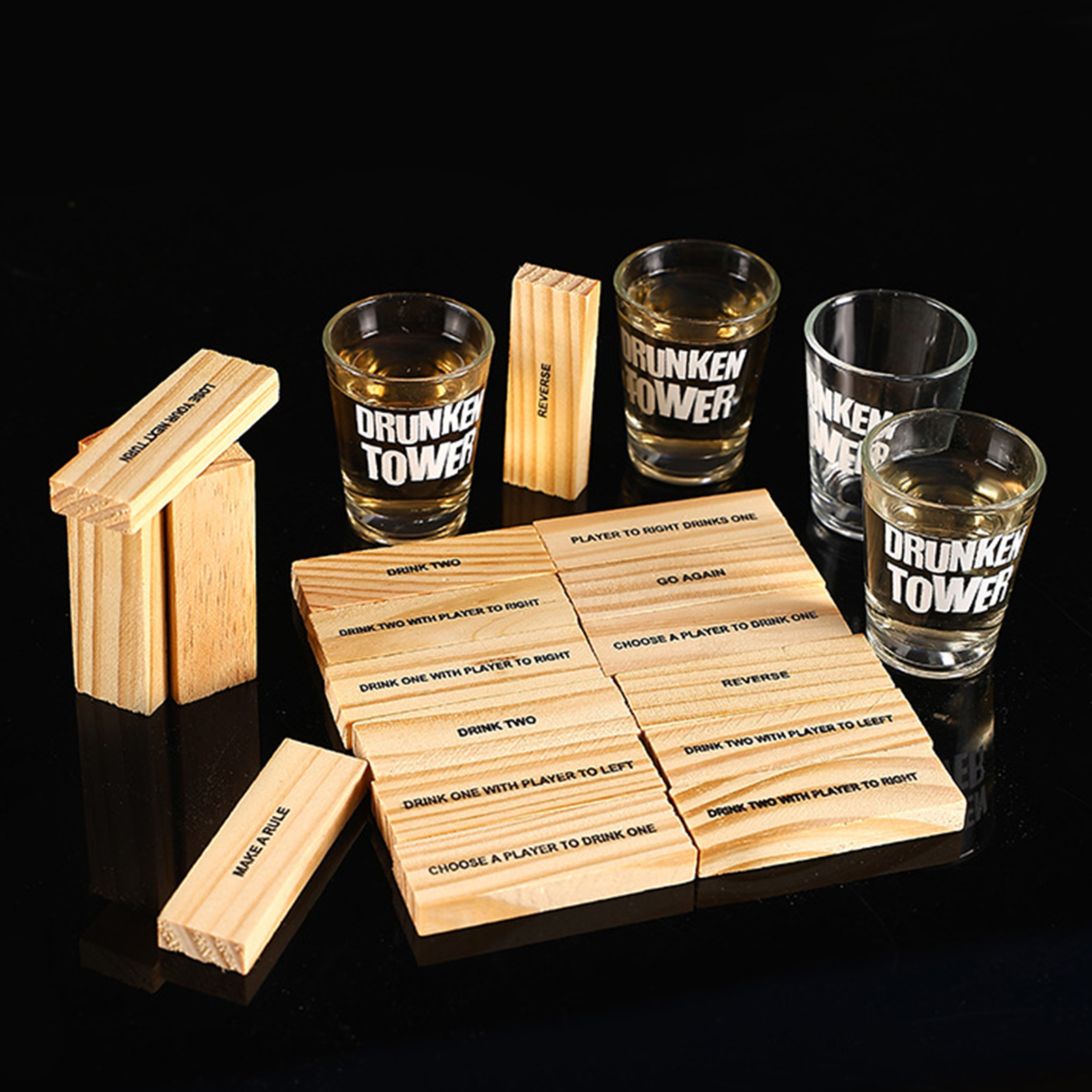 Wooden Stacking Drinking Game  - Party Games Adults Drinking recensione e prezzo
